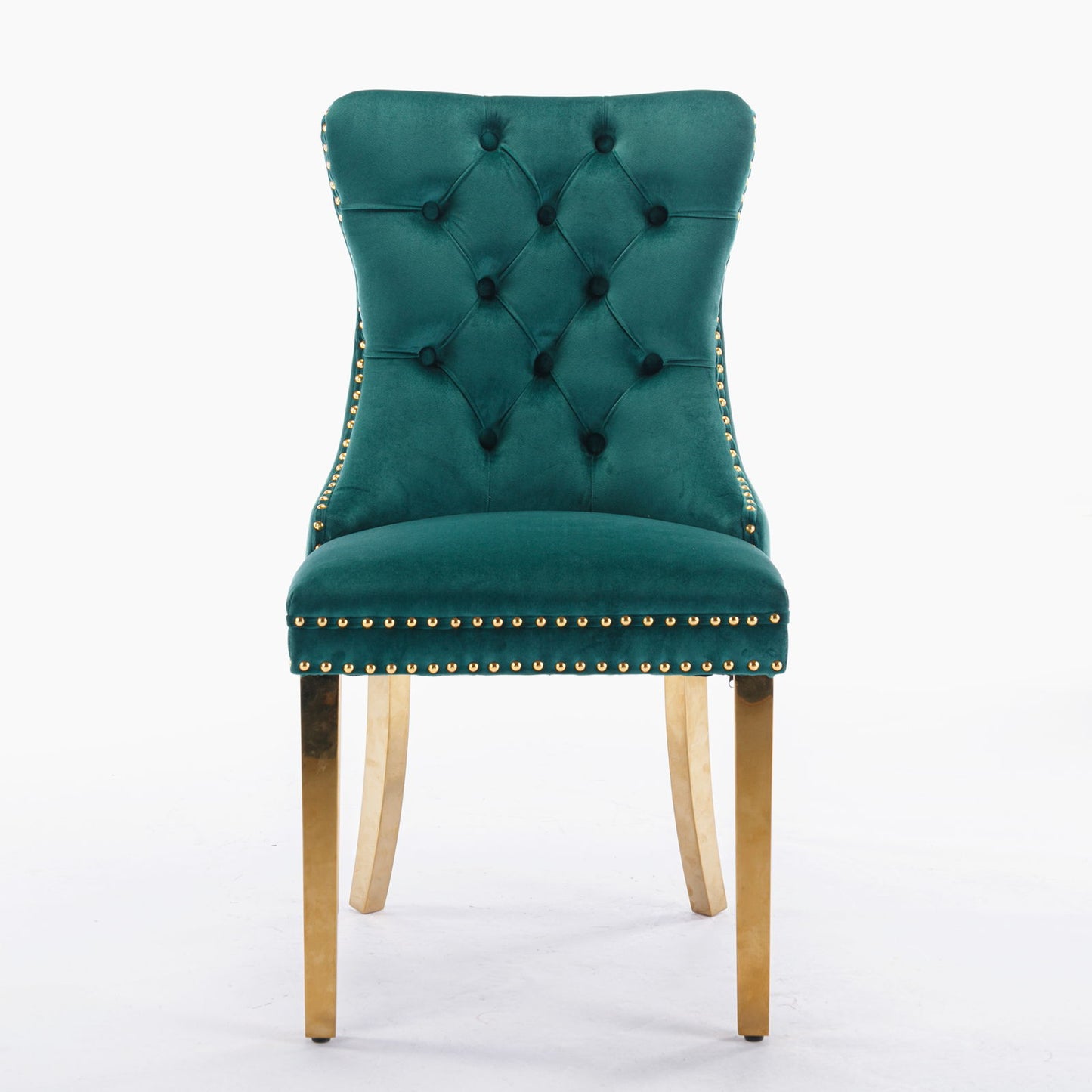 Nikki - Modern, High-End Tufted Solid Wood Contemporary Velvet Upholstered Dining Chair With Golden Stainless Steel Plating Legs, Nailhead Trim (Set of 2) Home Essentials