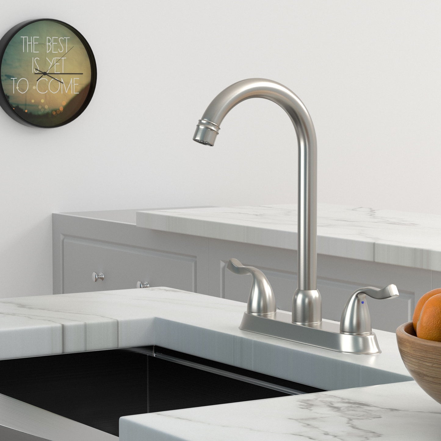Stainless Steel Kitchen Sink Faucet With 2 Handles, 3 Hole Installation Daily Nest
