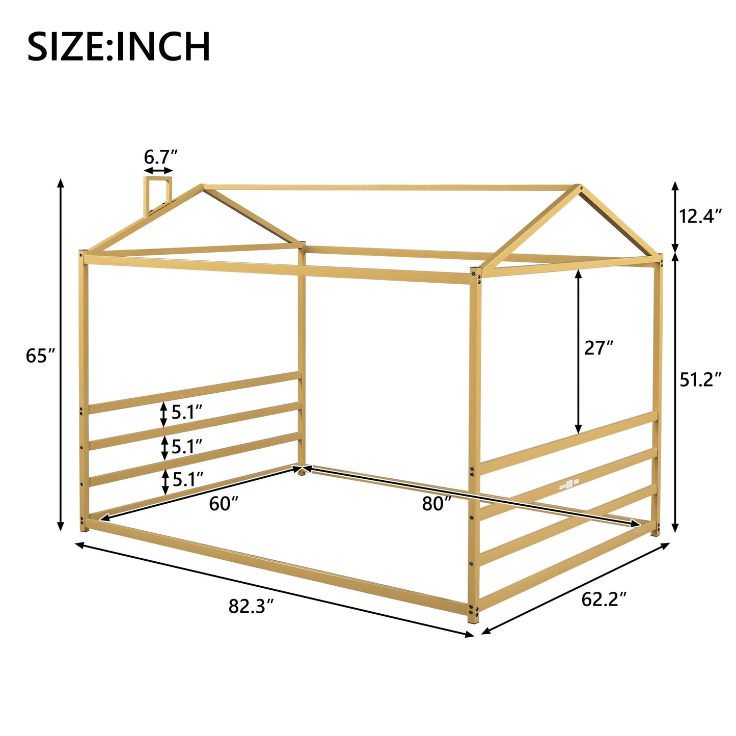 Metal House Shape Platform Bed Dreamland