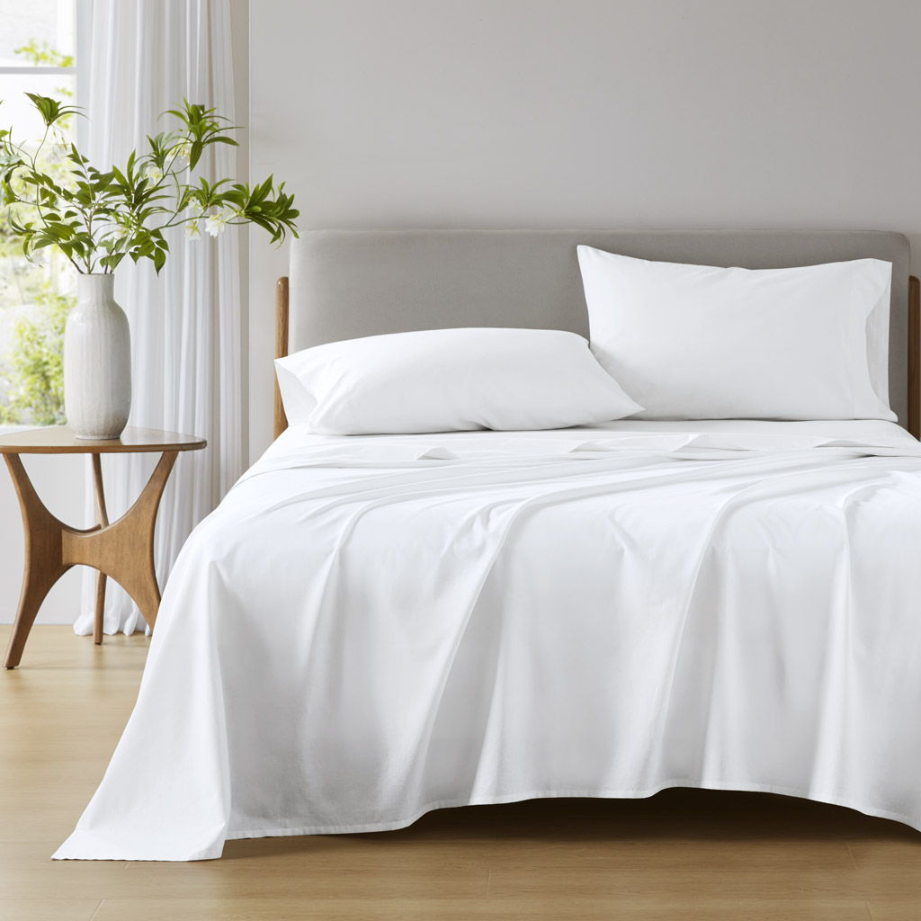 Cotton 144TC - Twin Solid Sheet Set - White Super Listing