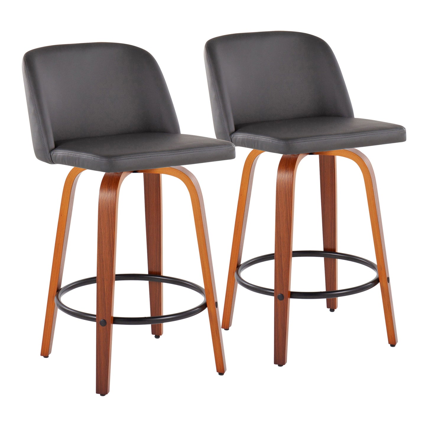 Toriano - Mid Century Modern, Counter Stool (Set of 2) Lumi Source