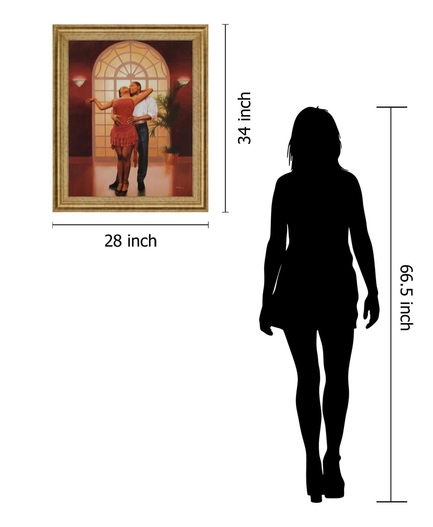 Warm Embrace Dance - 28" x 34" Framed Wall Art Classy Art