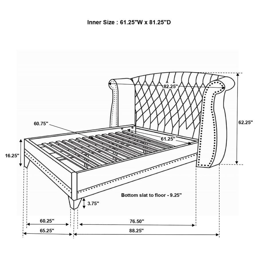 Barzini - Upholstered Wingback Bed CoasterElevations