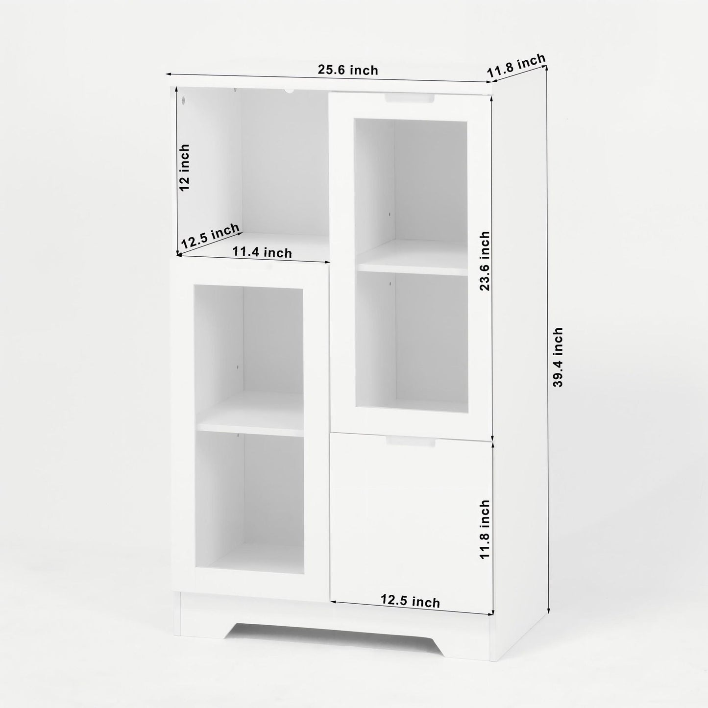 Modern Cabinet With Glass Doors And Drawer Home Essentials