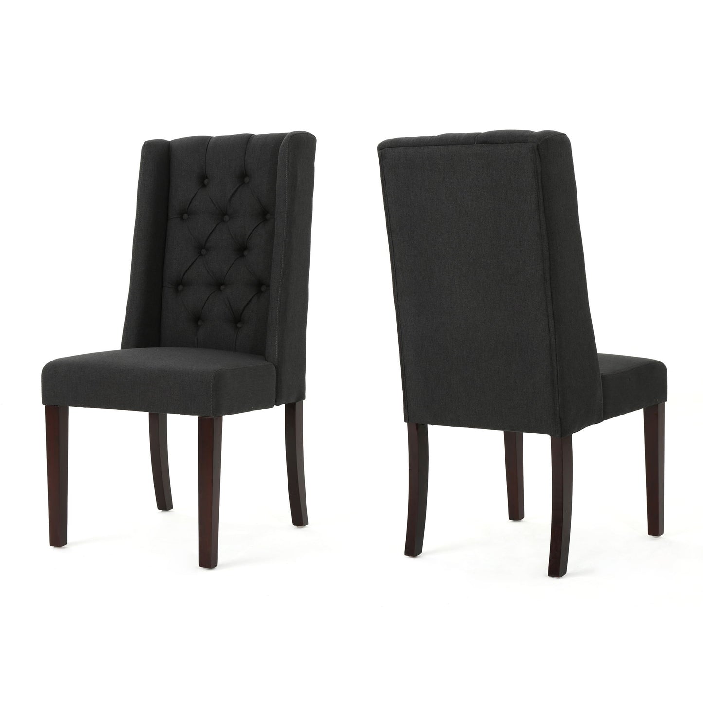 Sophisticated Tufted Dining Chair With High Back Design Noble House