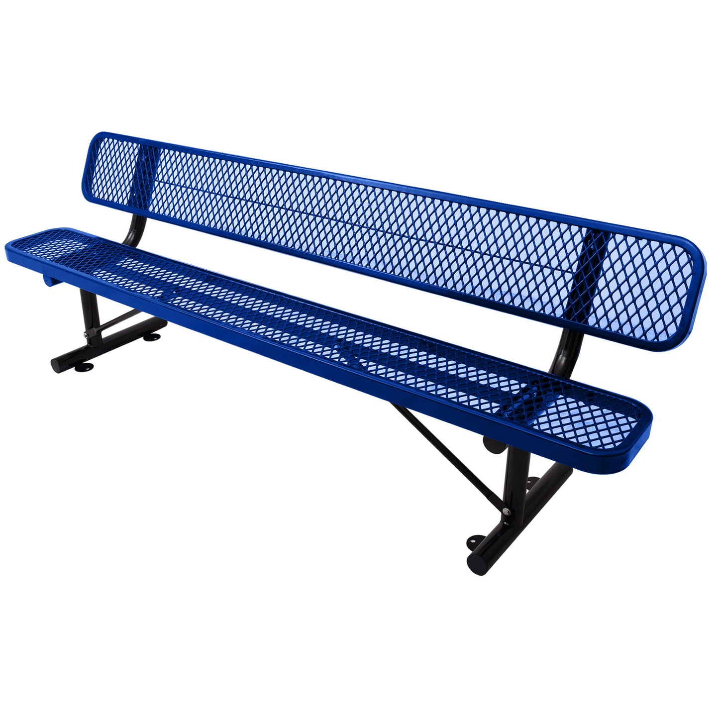 6' Outdoor Steel Bench With Backrest Home Essentials
