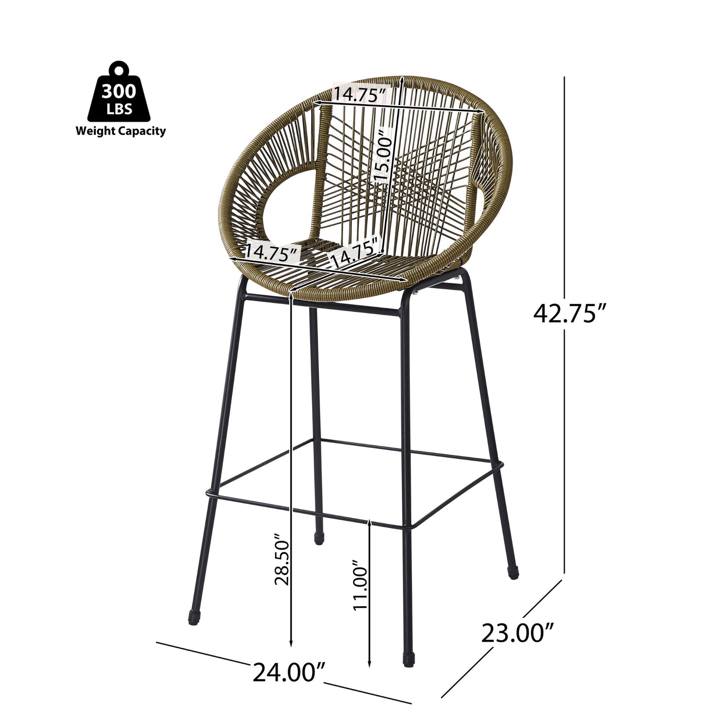 Ferrara - Outdoor Patio Barstool (Set of 2) Noble House