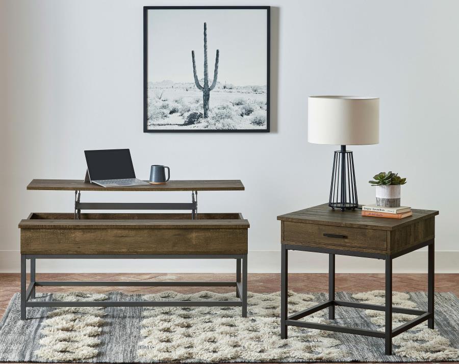 Byers - Engineered Wood Lift Top Coffee Table - Brown Oak CoasterEssence