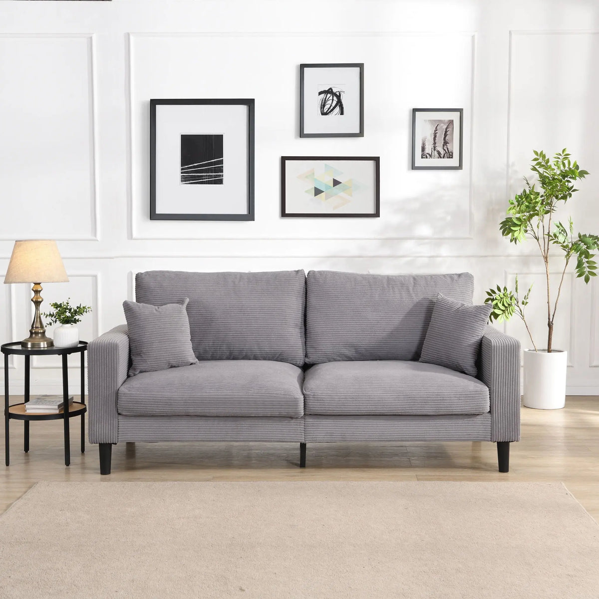 Modern Upholstered 3 Seat Sofa, High Resilience Home Essentials