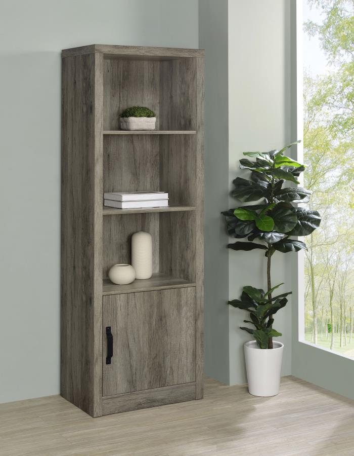Burke - 3-Shelf Engineered Wood Media Tower - Gray Driftwood Coaster Fine Furniture