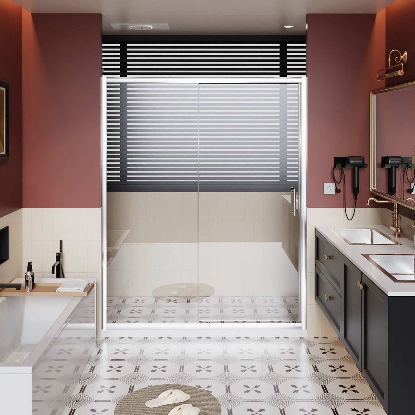 Sliding Shower Door With And Handle - Chrome Daily Nest