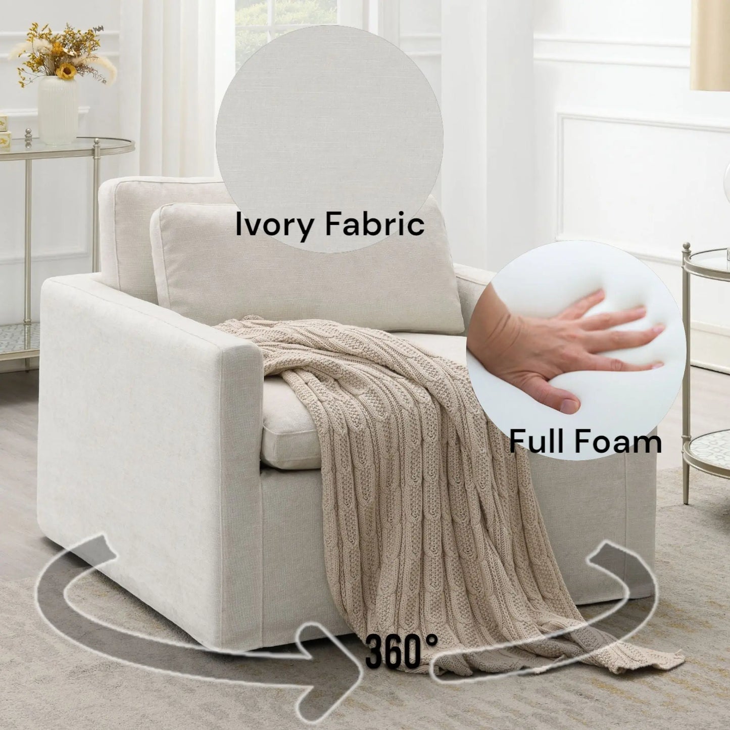 Naveen - Swivel Chair With 1 Toss Pillow Acme