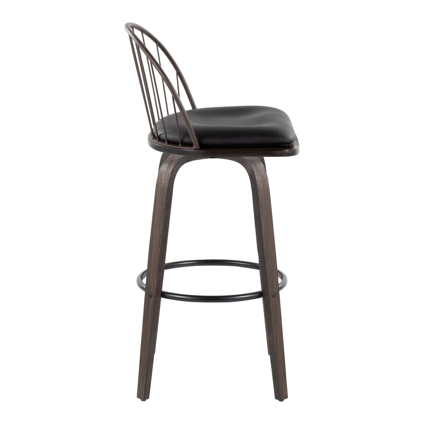Riley - Industrial / Urban Fixed Height Barstool With Swivel With Removable Cushion (Set of 2) Lumi Source