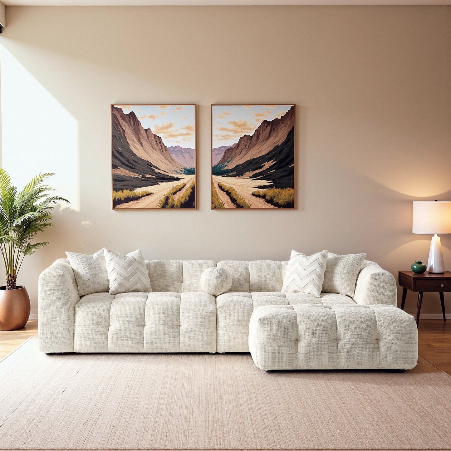 Alana - Modular Sectional Sofa - Ivory Ashcroft Furniture