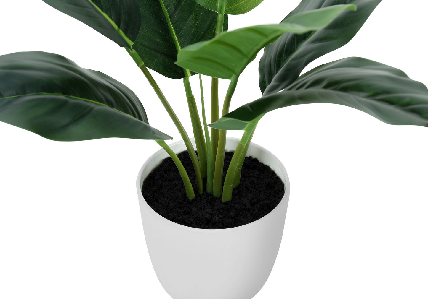 17" Tall, Artificial Plant, Aureum, Indoor, Faux, Fake, Table, Greenery, Potted, Real Touch, Decorative - Green / White 8th Street
