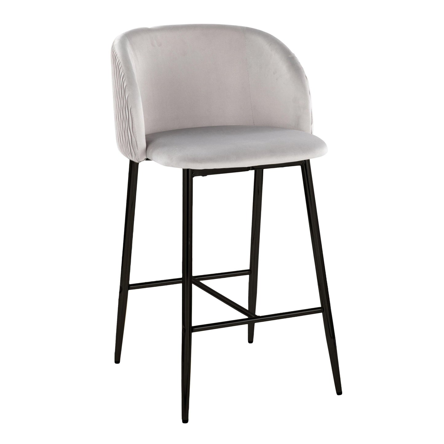Fran - Pleated Waves Contemporary Fixed Height Counter Stool (Set of 2) Lumi Source