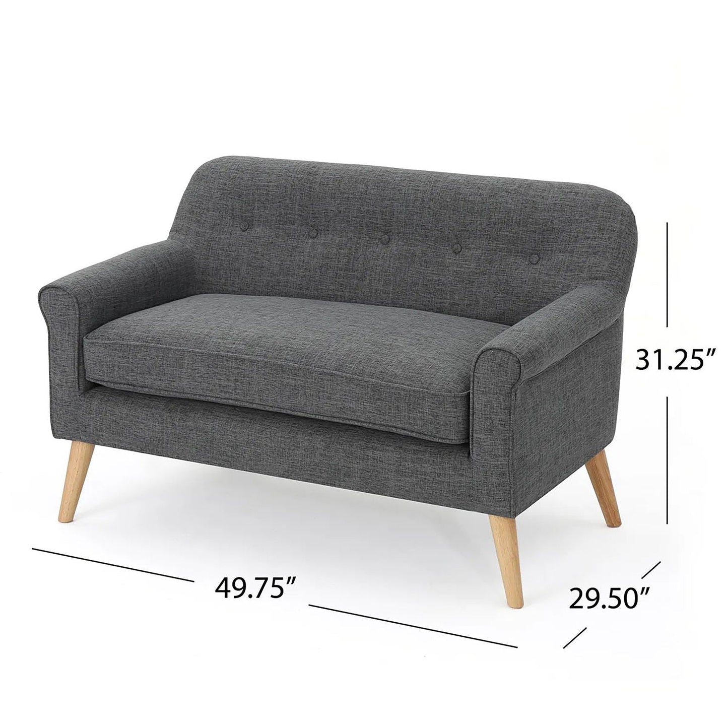 Classic Loveseat With Rolled Armrests And Button Tufting Noble House