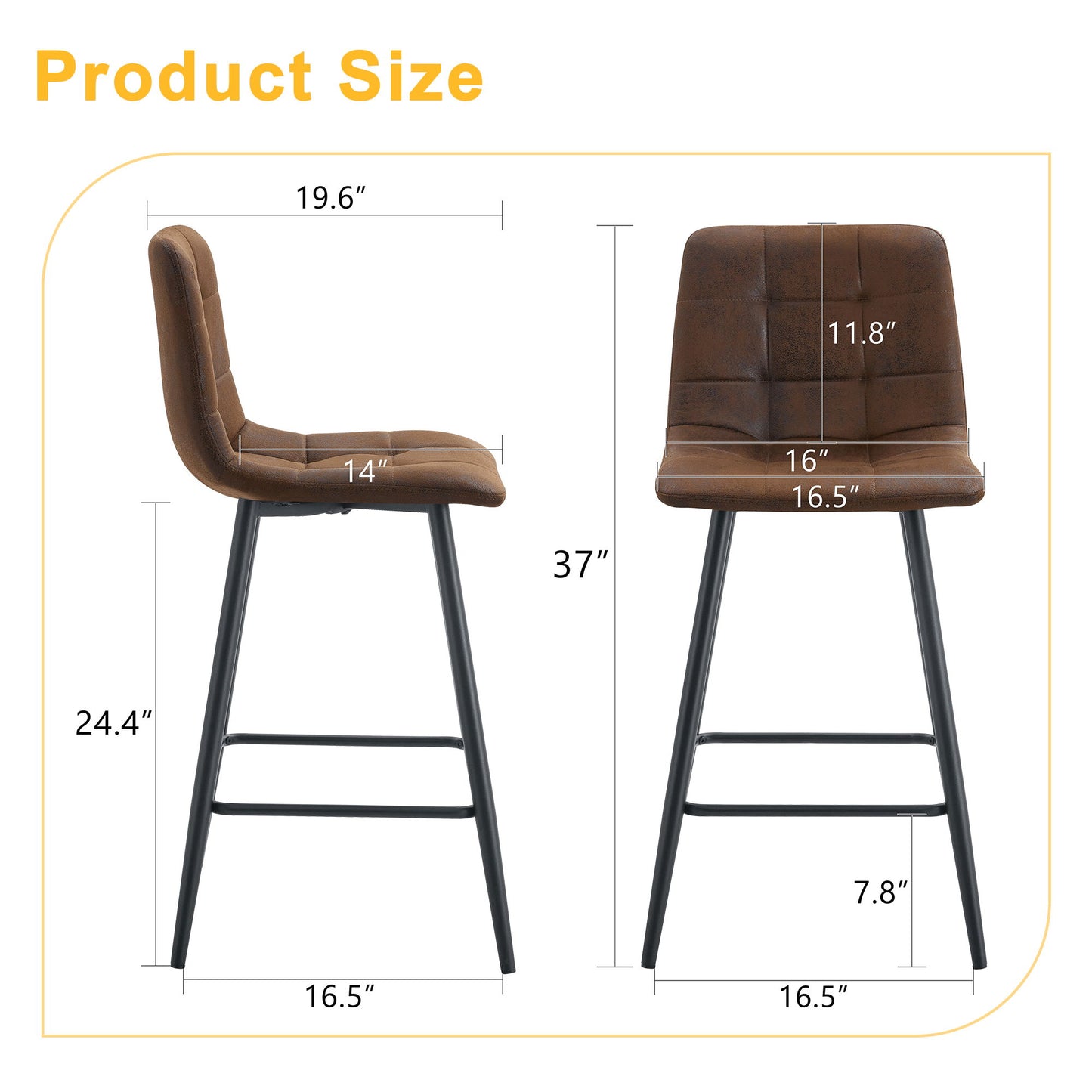 Bar Chair Set Comfortable With Metal Legs And Ergonomic Design Home Essentials
