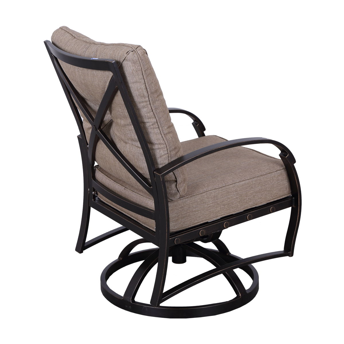 Modern Dining Swivel Chair With Back And Seat Cushion (Set of 2) - Antique Bronze Home Essentials