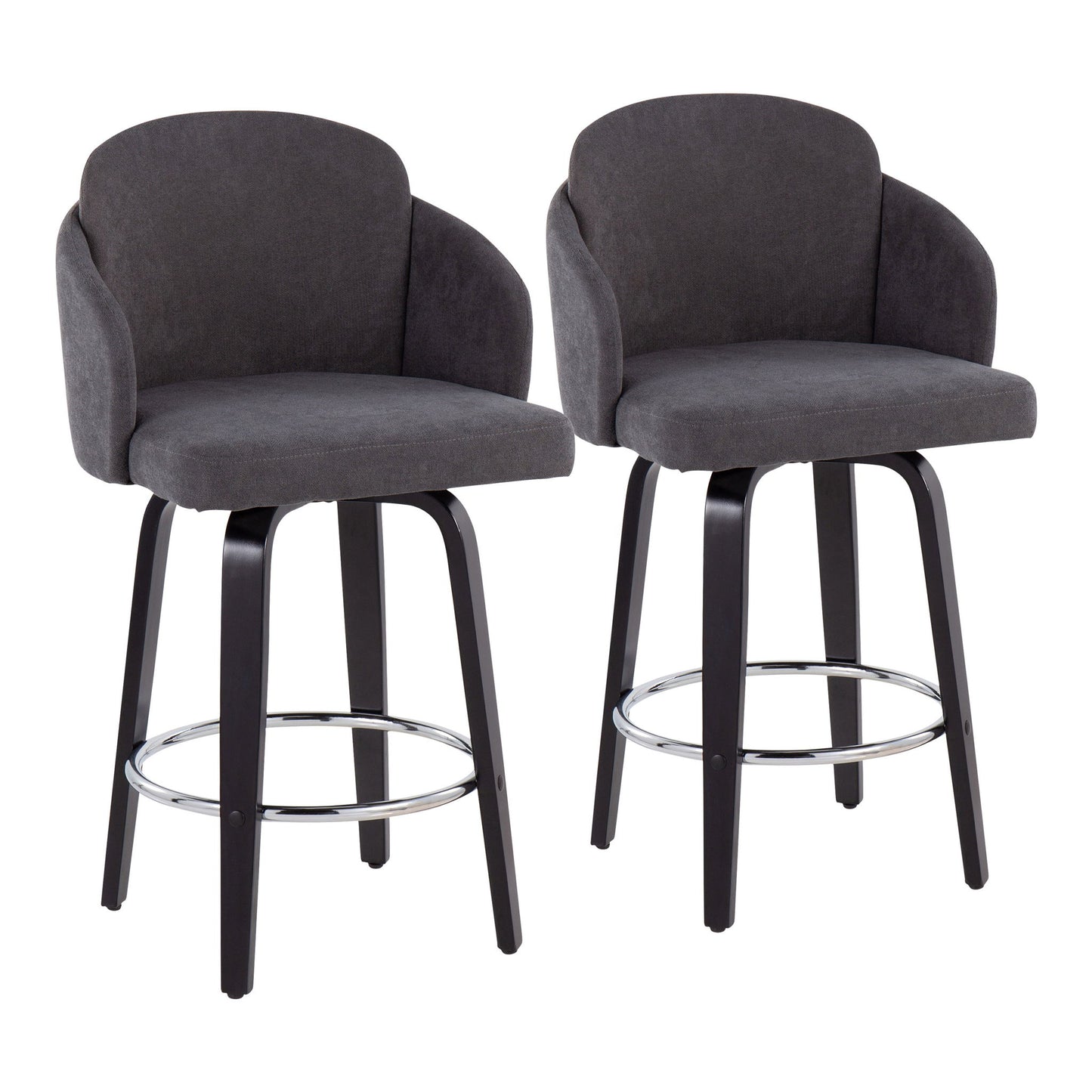 Dahlia - Contemporary Counter Stool Round Footrest (Set of 2) Lumi Source