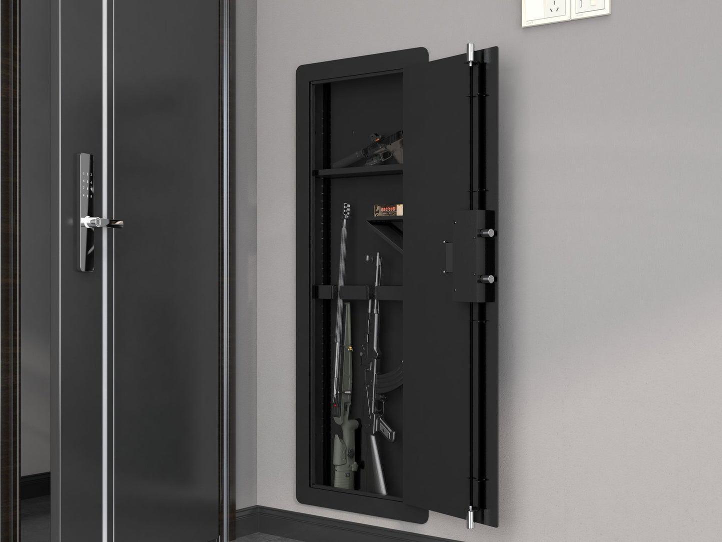 Wall Gun Safe, Gun Safes For Home, Gun Safes & Cabinets, Wall Safes Between The Studs, Quick Access Rifle Safe With Removable Shelf And Digital Keypad Daily Nest