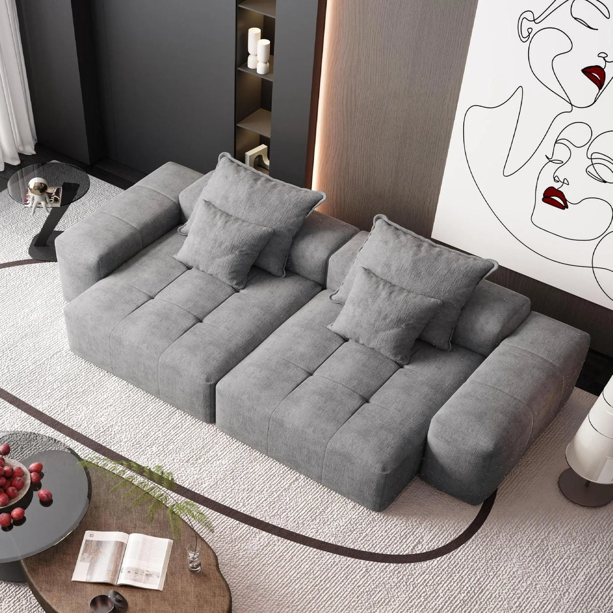 Modern Oversized, Modular Sectional Sofa With Pillows Home Essentials