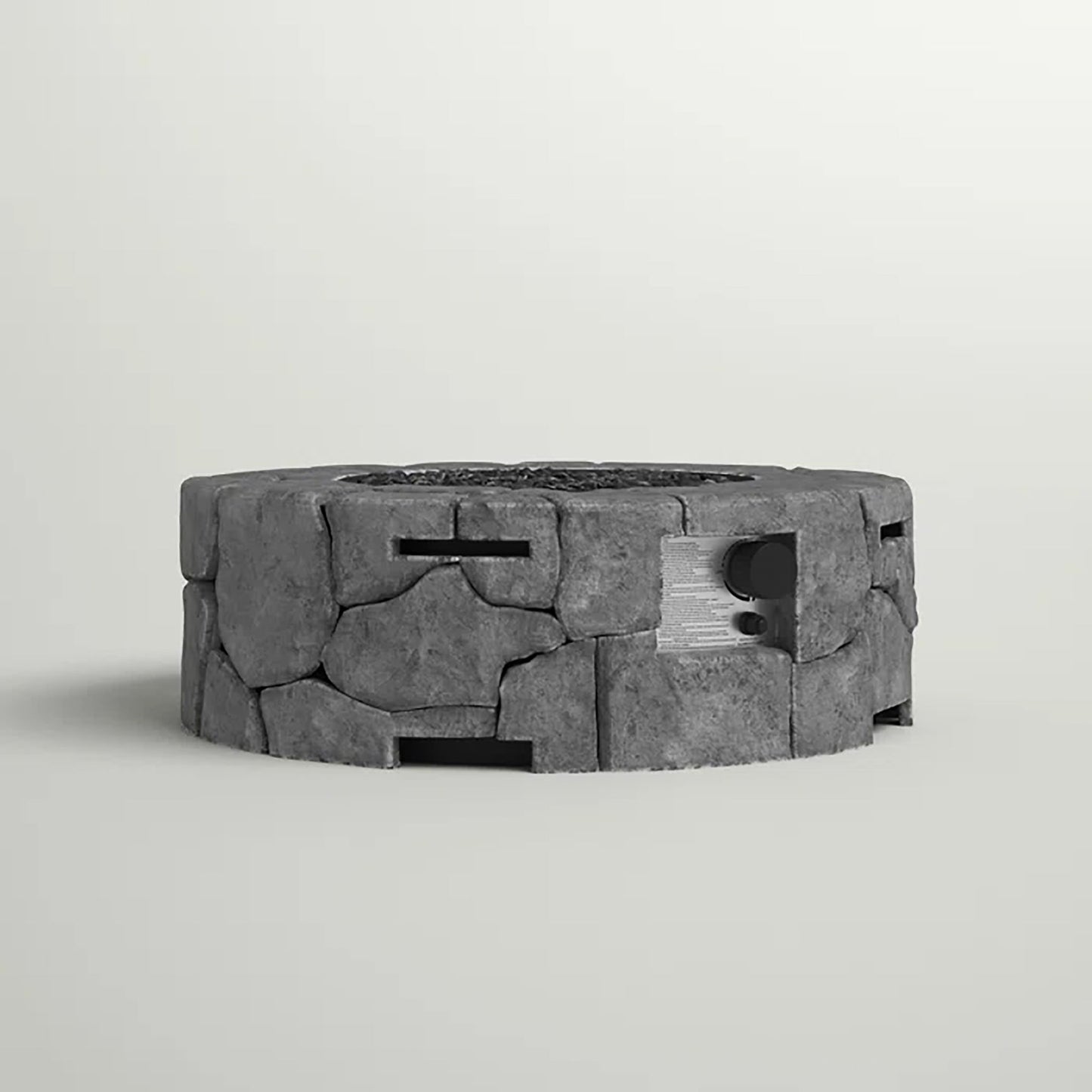 Fiber Reinforced Outdoor Fire Pit - Stone Gray LSI Patio Furniture