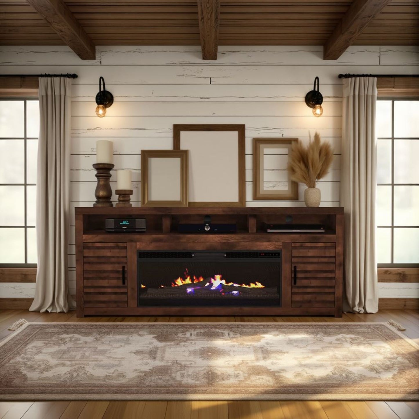 Sausalito - Electric Fireplace TV Stand Console For TVs Up To 95" - Whiskey Legends