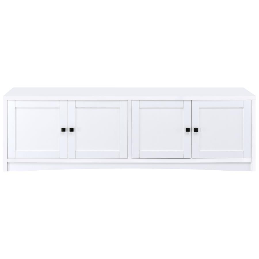 Laughlin - 4 Door Engineered Wood TV Stand - White CoasterEveryday