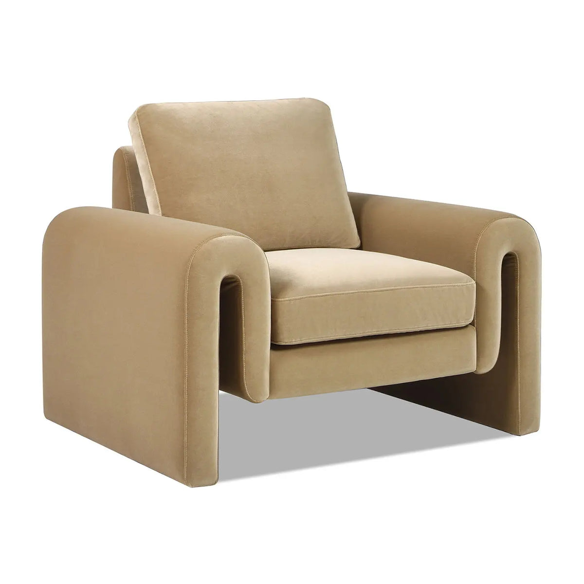 Mason - Arched Arm Chair - Camel Brown Beige Jennifer Taylor Home