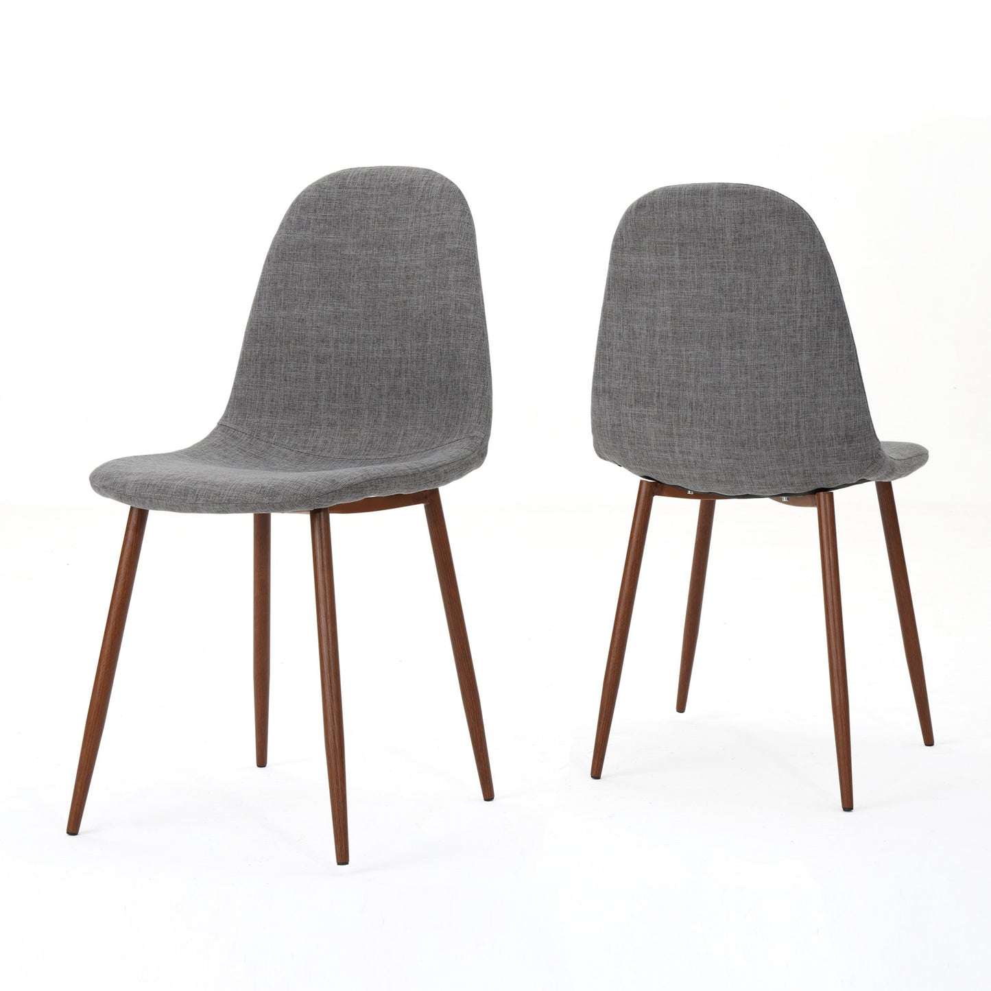 Modern Minimalist Fabric Dining Chair With Iron Legs Noble House