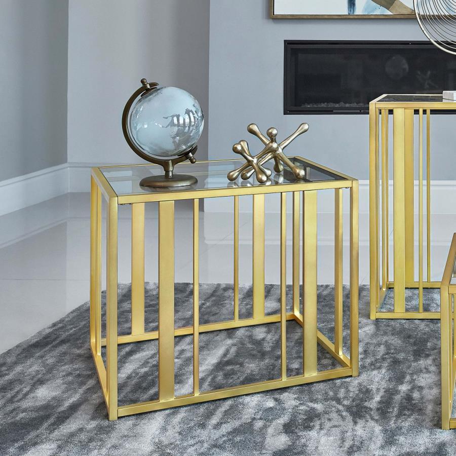 Adri - Rectangular Glass Top Side End Table Coaster Fine Furniture