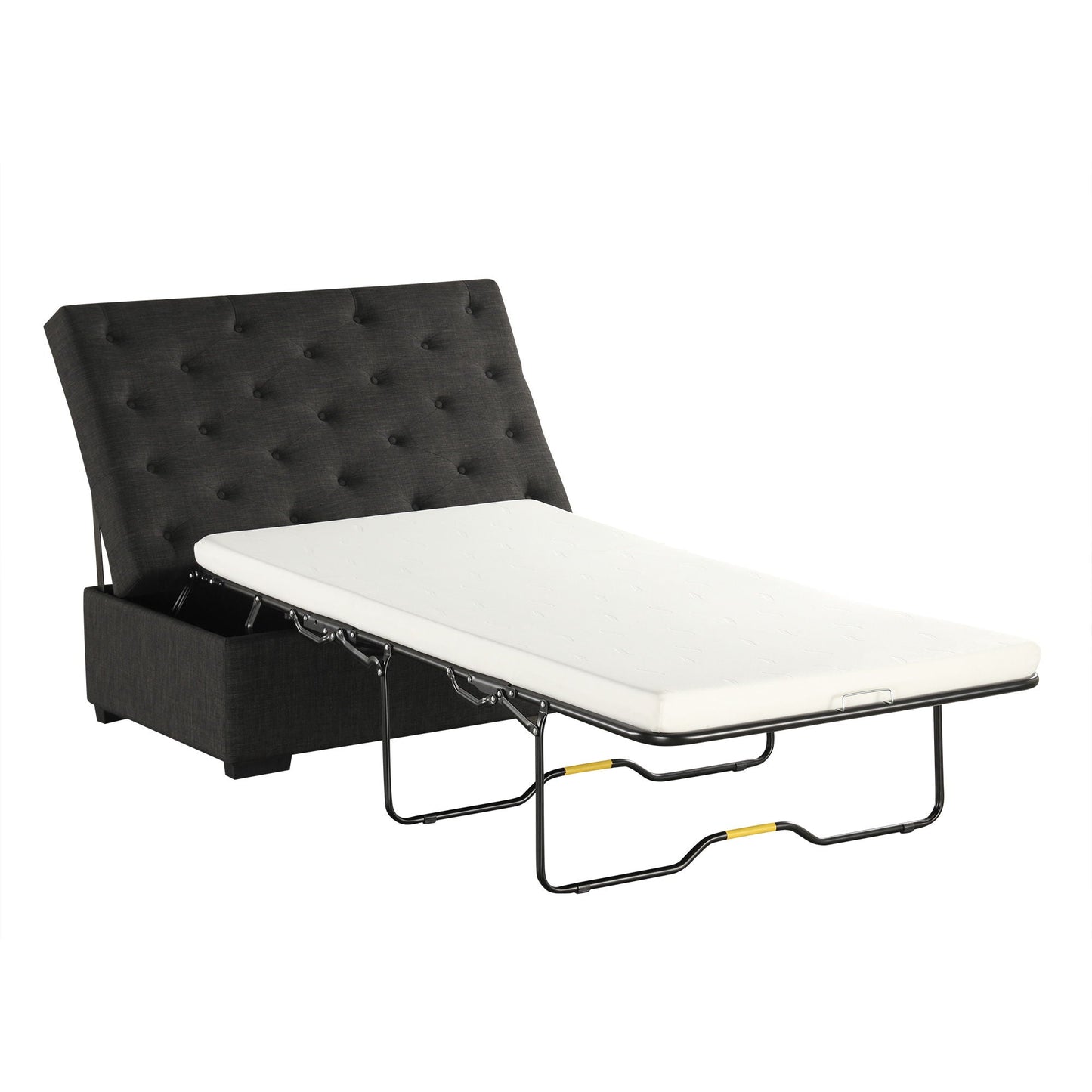 Convertible Folding Sofa Bed Ottoman With Memory Mattress And Tufted Design Hearth and Haven