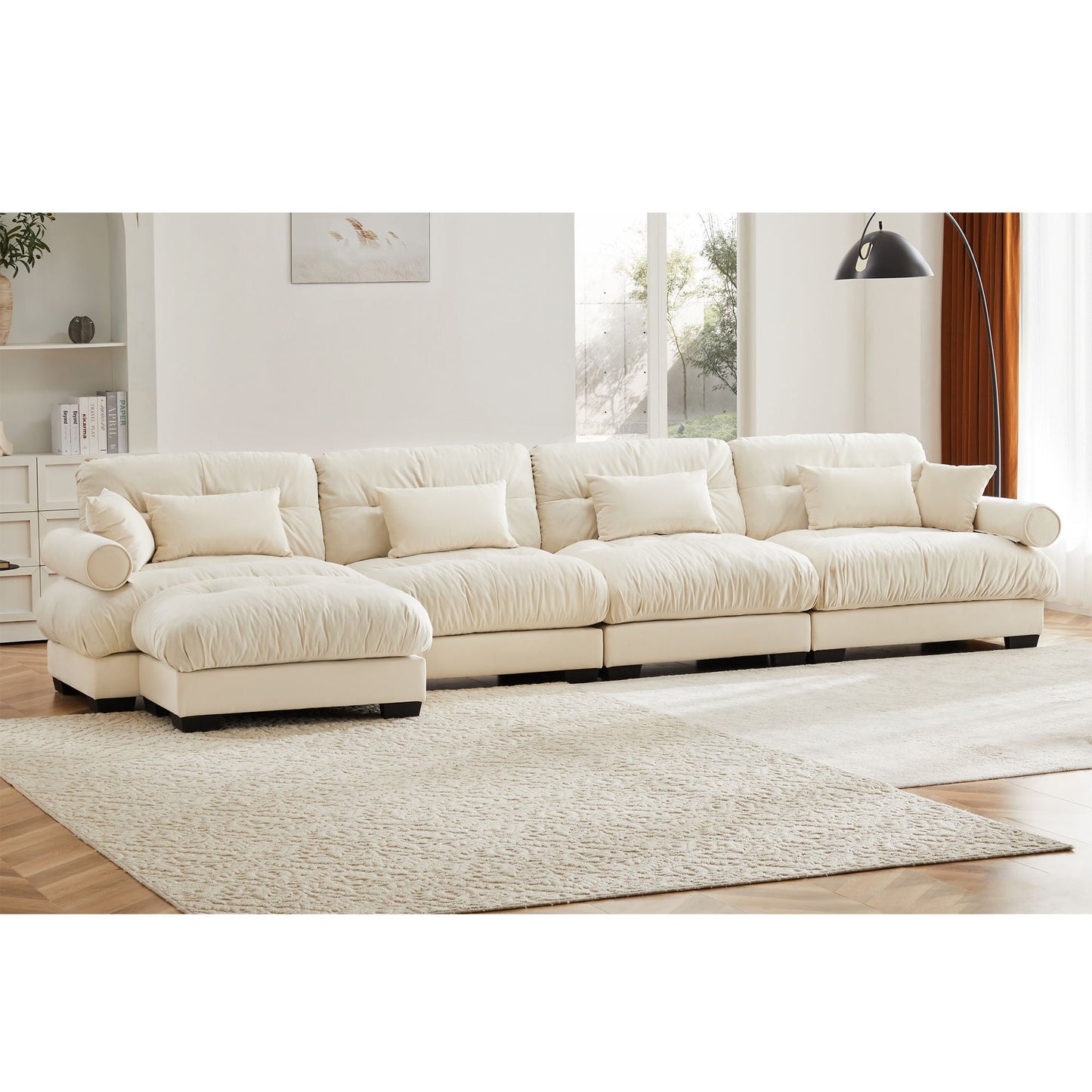 Super Comfort Oversized Modular Sectional Sofa With Movable Ottoman - Snoozhouse