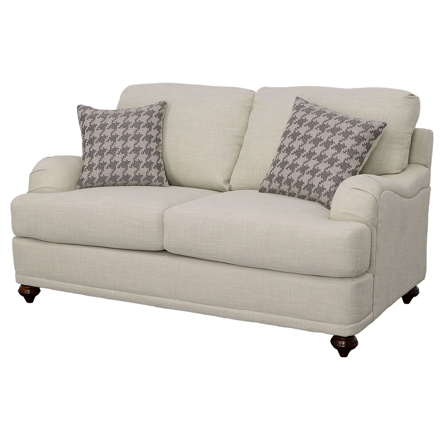 Brewster - Upholstered Loveseat With English Arms - Light Gray Furniture Max
