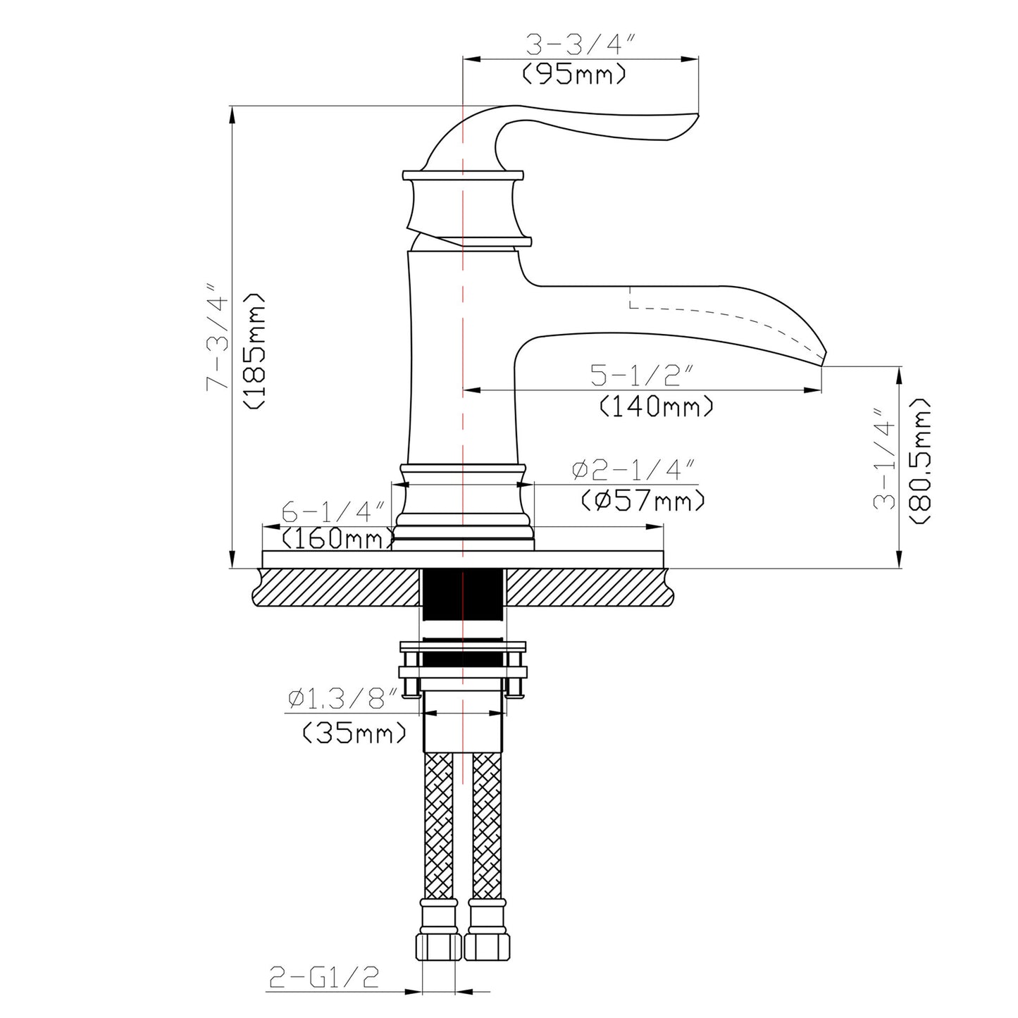 Waterfall Spout Bathroom Faucet With Single Handle And Pop Up Drain - Brushed Nickel Daily Nest