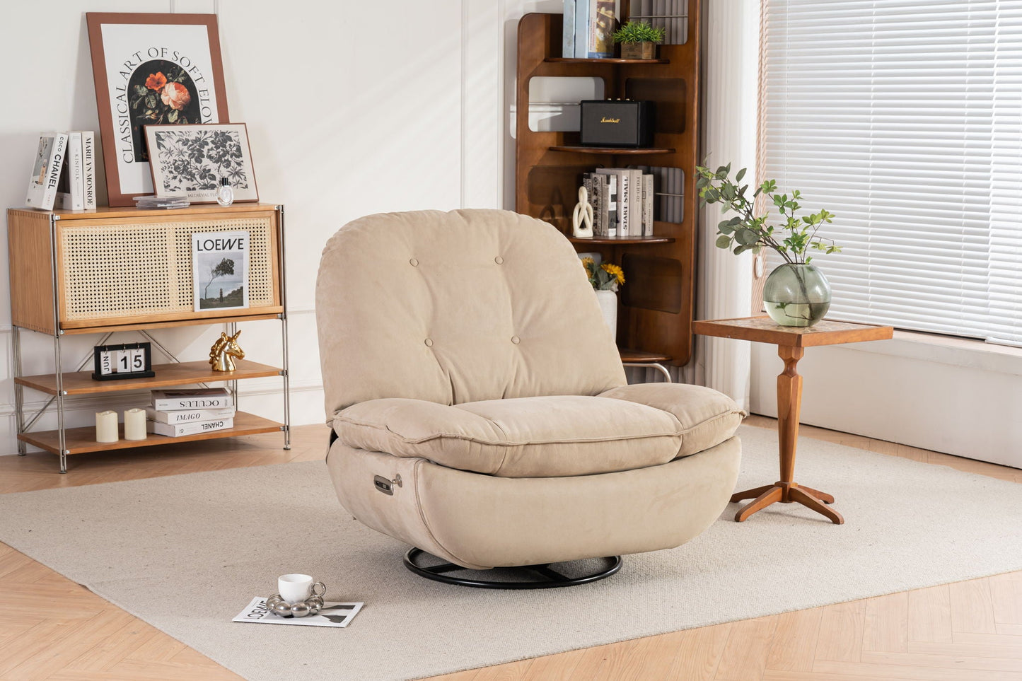 Power Recliner Swivel Glider USB Charger With Bluetooth Music Player, Sleep, Working, Game And Leisure Home Essentials