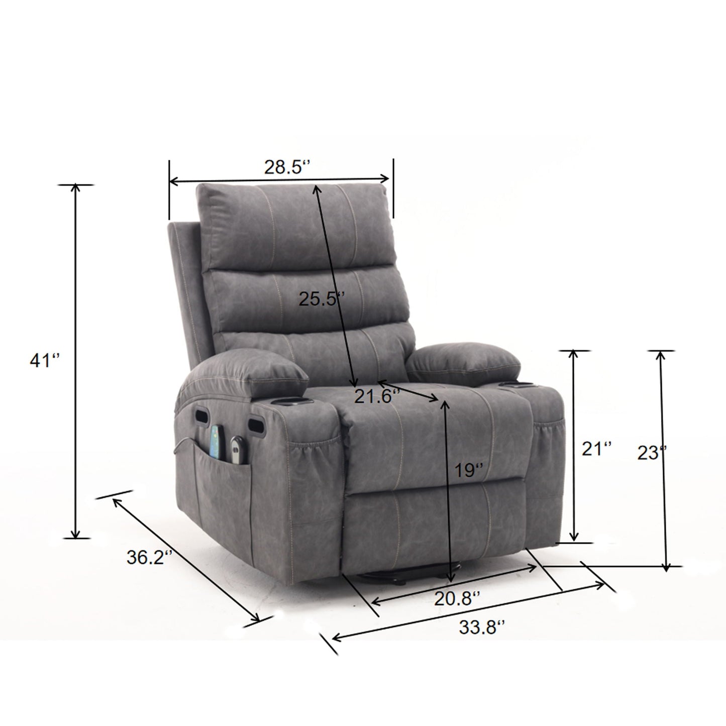 Cozy Electric Power Lift Recliner Chair Sofa For Elderly With Vibration Massage And Lumbar Heat Home Essentials