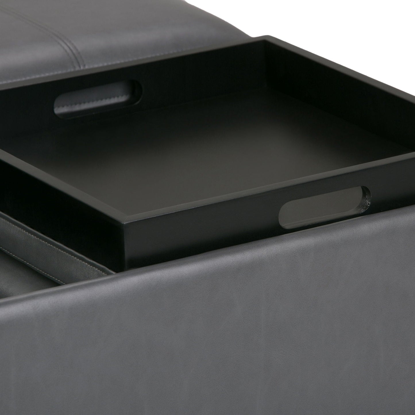 Avalon - Square Coffee Table, Storage Ottoman Simpli-Home