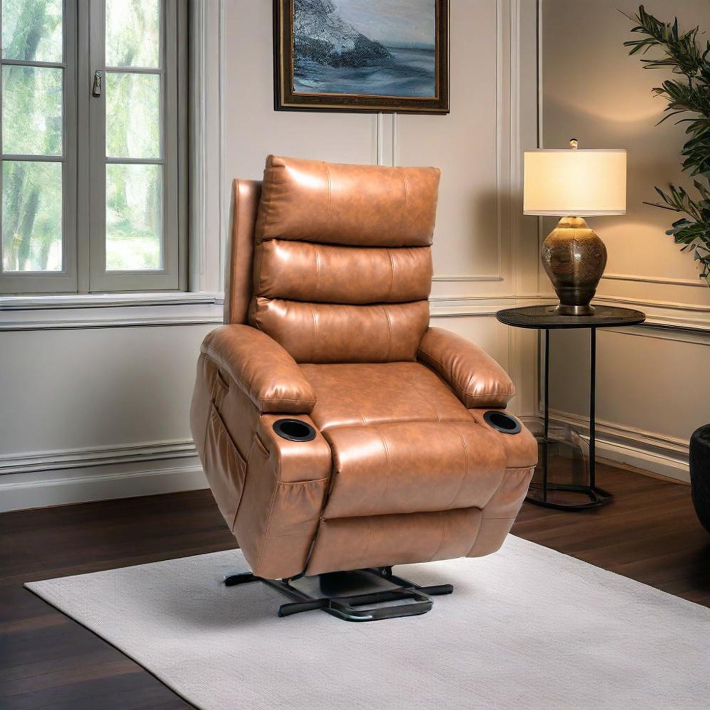 Large Size Electric Power Lift Recliner Chair Sofa With 8 Point Vibration Massage And Lumbar Heat Home Essentials