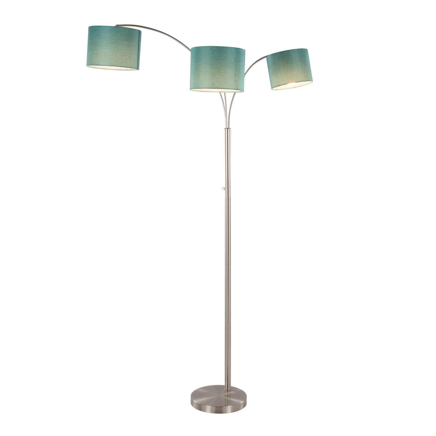 Willow - Trio Contemporary Floor Lamp - Nickel / Turquoise Lumi Source