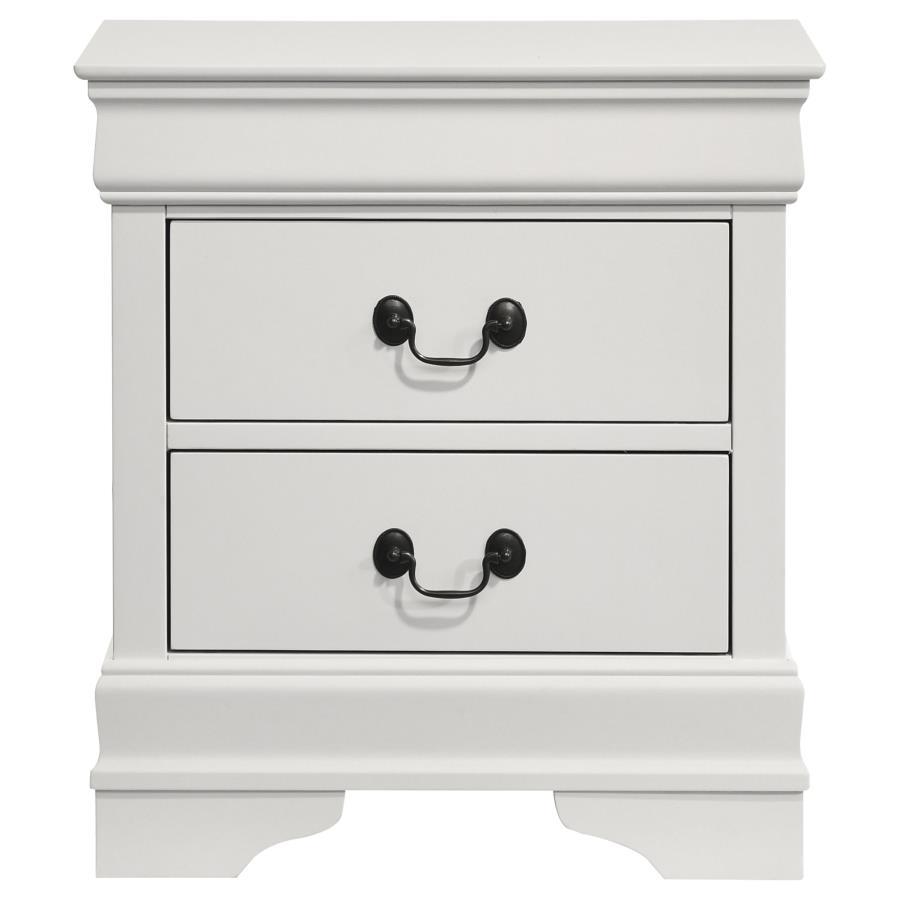 Louis Philippe - 2-Drawer Nightstand Bedside Table - White Coaster Fine Furniture