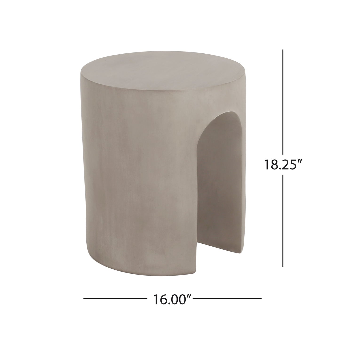 Outdoor Round With U Shape Side Table - Light Gray Noble House