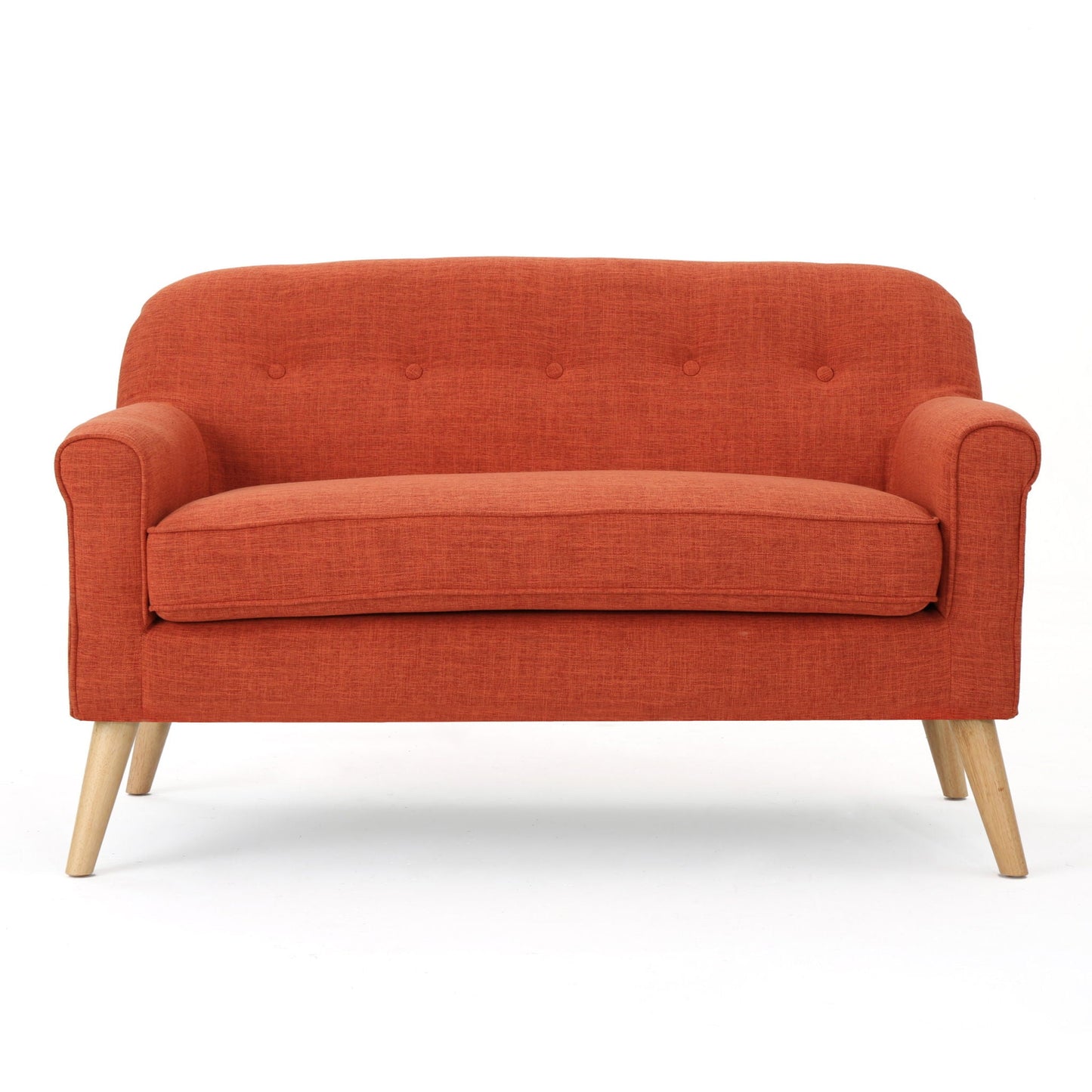Classic Loveseat With Rolled Armrests And Button Tufting Noble House