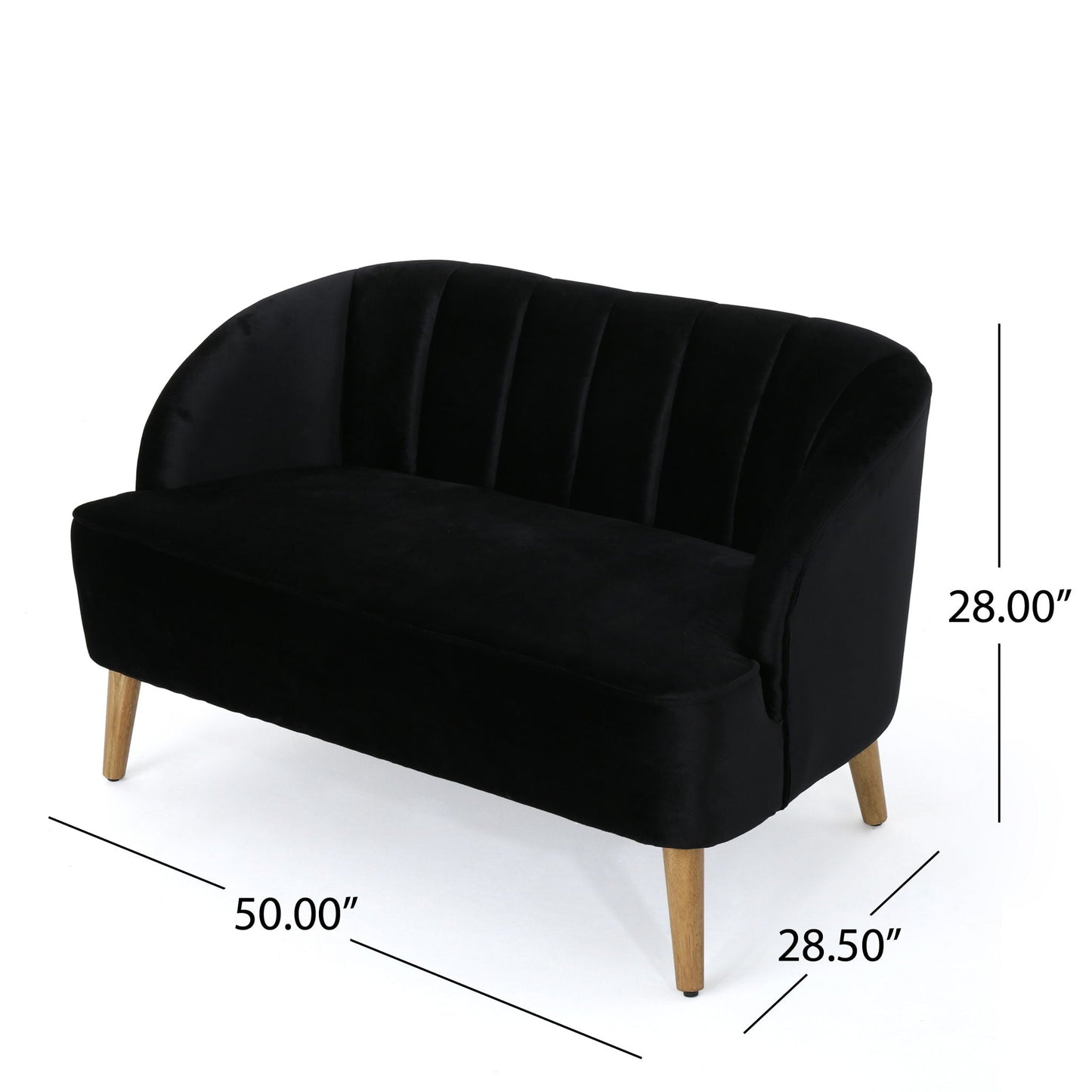 Modern Classic Shell Backed Loveseat Noble House