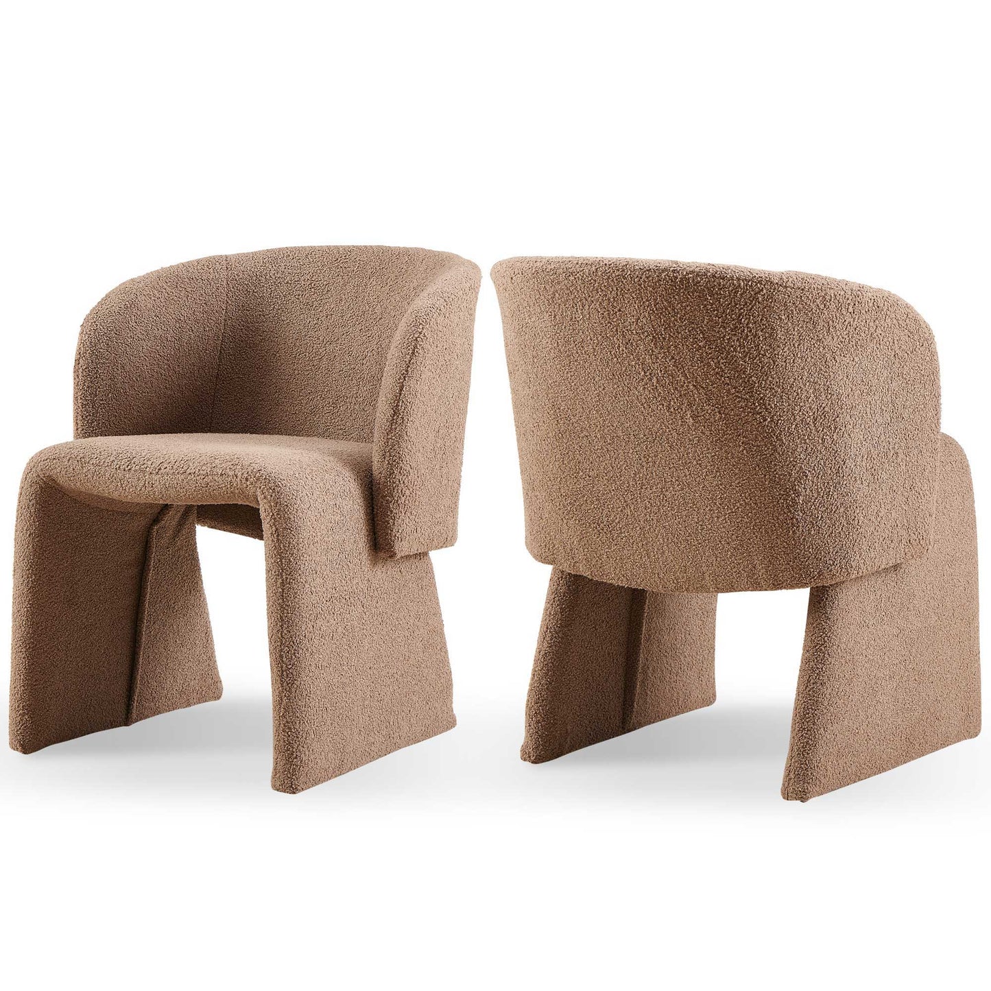 Modern Accent Chair Brown Single Sofa Chair, Upholstered Side Chair Teddy Comfy Chair For Dining Room / Bedroom / Living Room / Reception Home Essentials