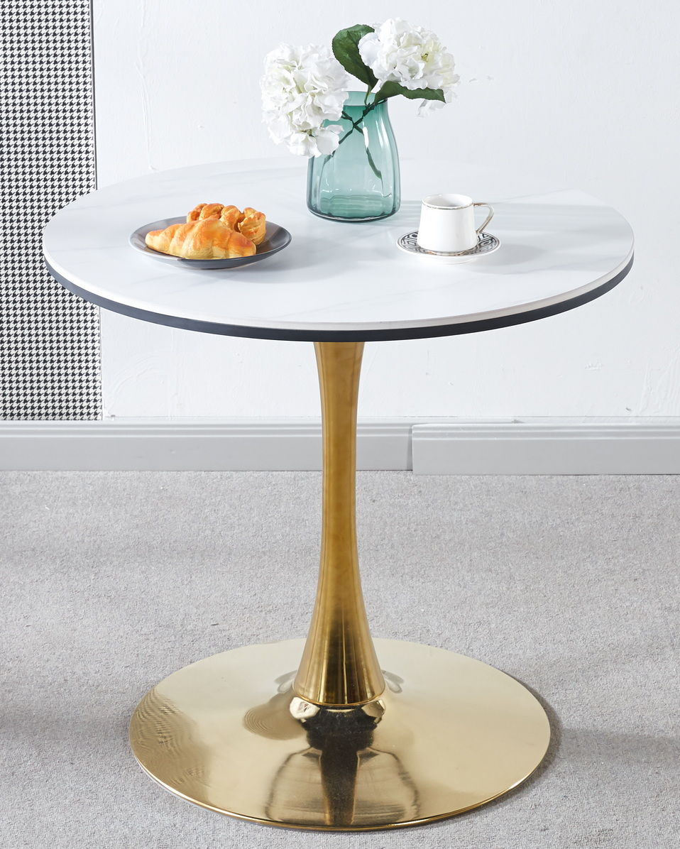 Tulip Table Mid-Century Dining Table With Round MDF Table Top, Pedestal Dining Table, End Table Leisure Coffee Table Home Essentials