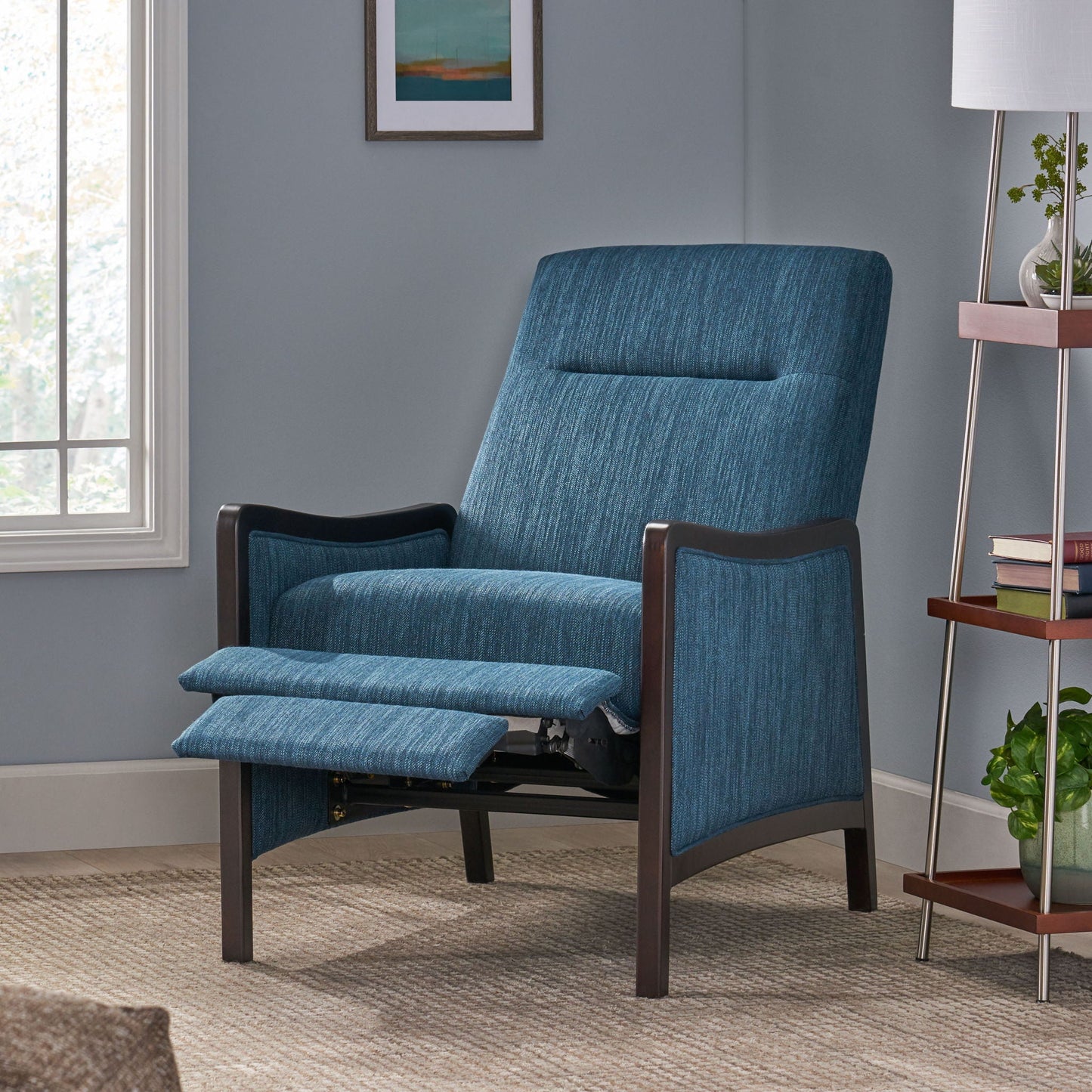 Drury - Contemporary Fabric Upholstered Pushback Recliner Noble House