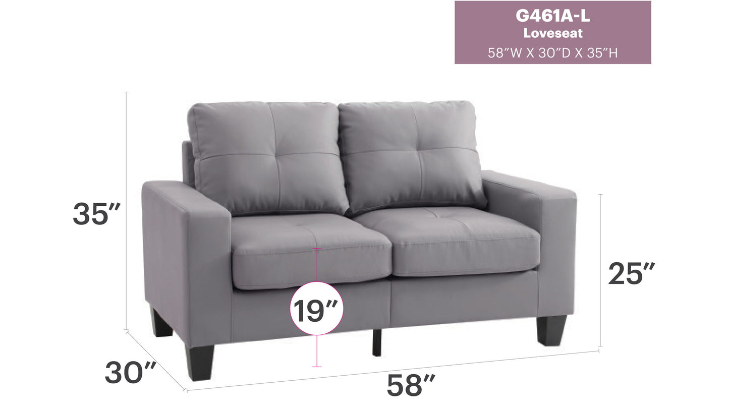 Upholstered Track Arm Loveseat For Cozy Spaces Glory Furniture