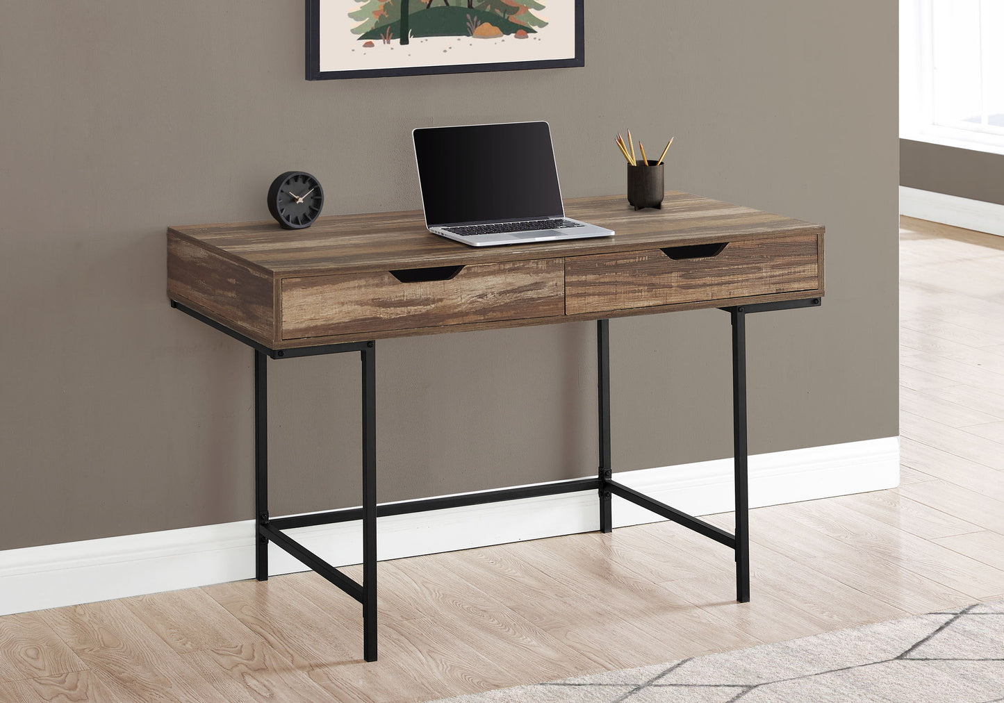 Computer Desk For Home Office, Laptop, Storage Drawers, Contemporary & Modern 8th Street